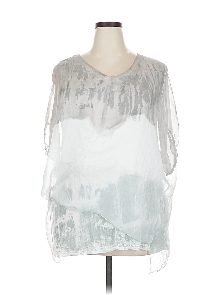 Pre-owned Coco + Carmen 3/4 Sleeve Blouse In Silver