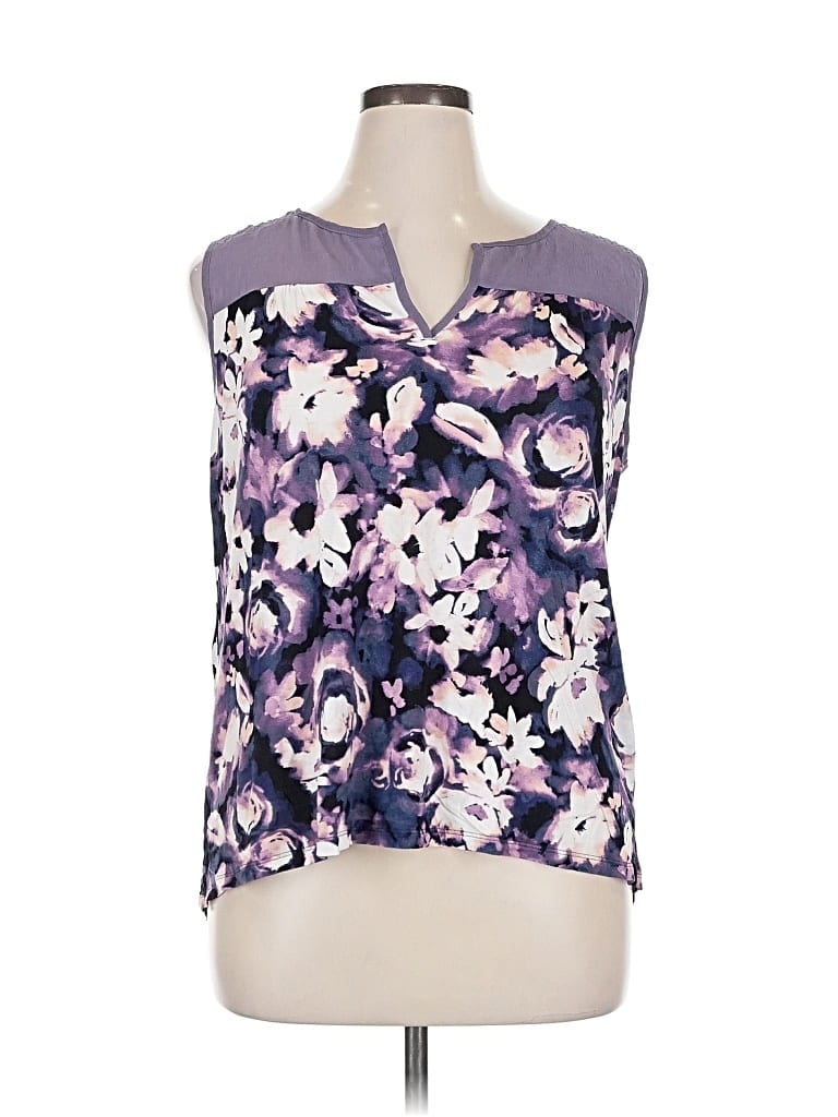Pre-owned Simply Vera Vera Wang Sleeveless Blouse In Purple