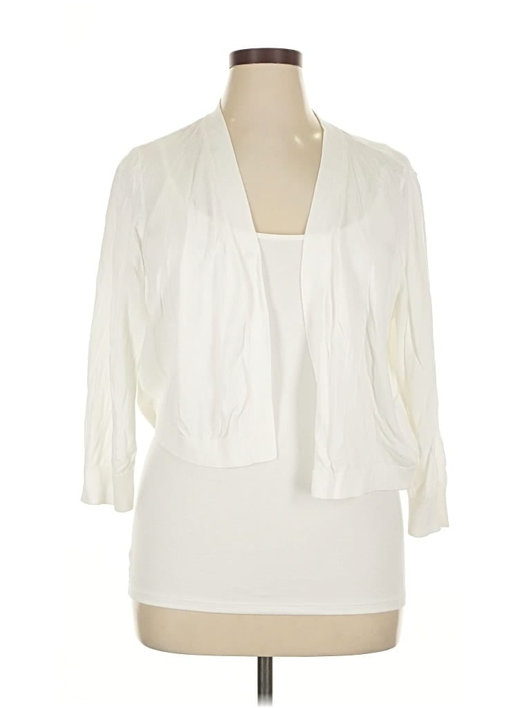 Pre-owned Talbots Outlet Cardigan Sweater In White