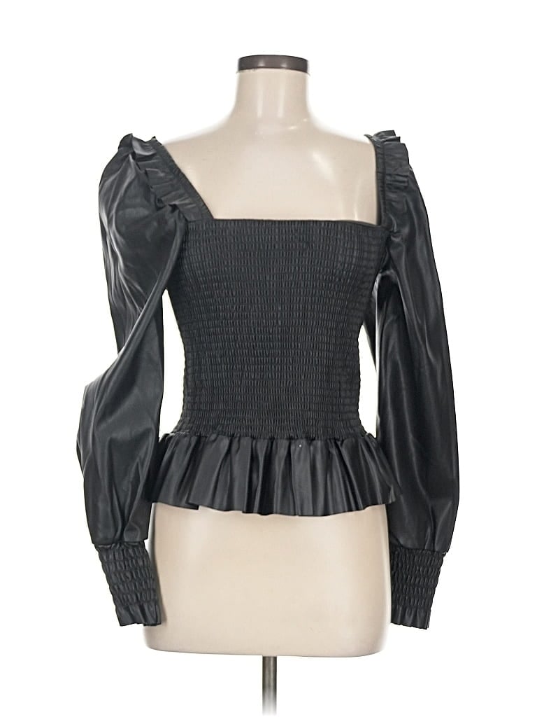 Pre-owned 7 For All Mankind Long Sleeve T-shirt In Black