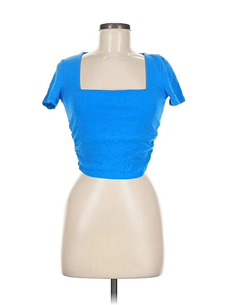 Pre-owned Zara Tank Top Blue Square Neckline Tops