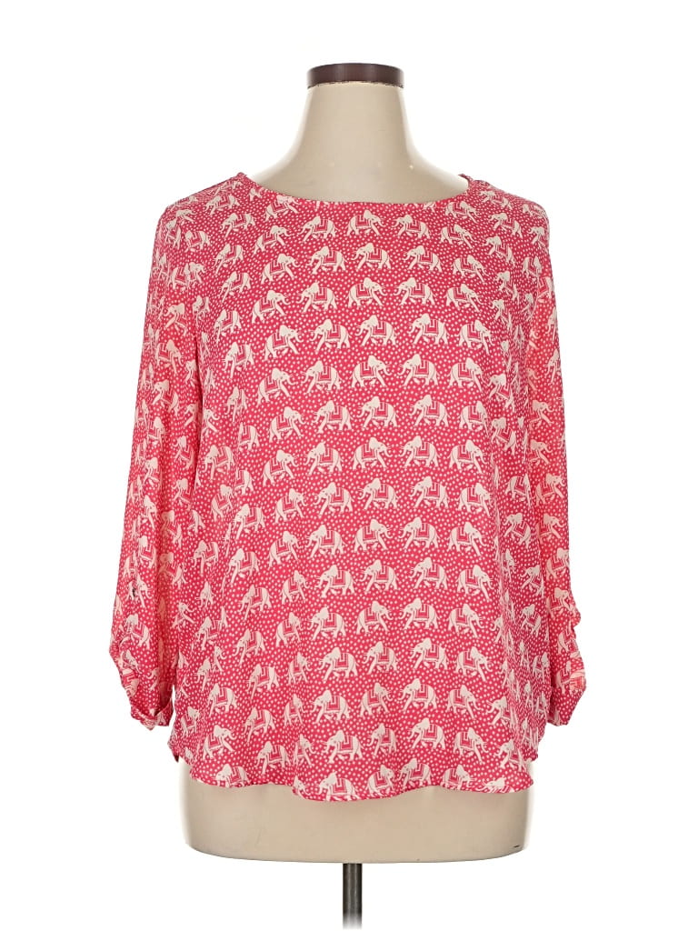 Pre-owned 41hawthorn 3/4 Sleeve Blouse In Pink