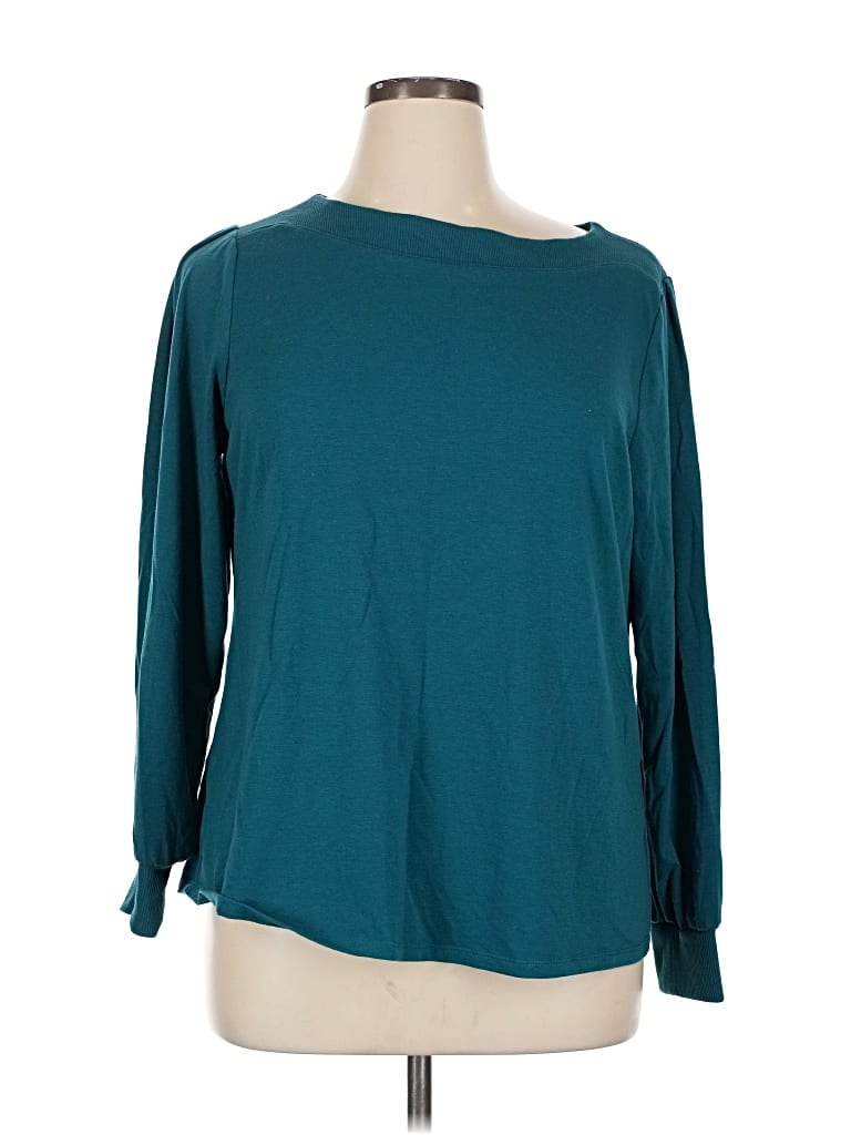 Pre-owned Croft & Barrow 3/4 Sleeve T-shirt In Blue