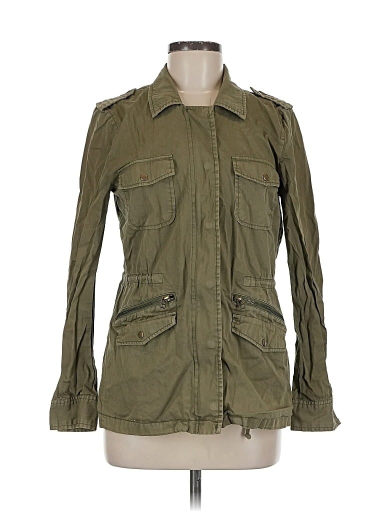 Pre-owned Velvet 3/4 Sleeve Top Green Square Neckline Tops