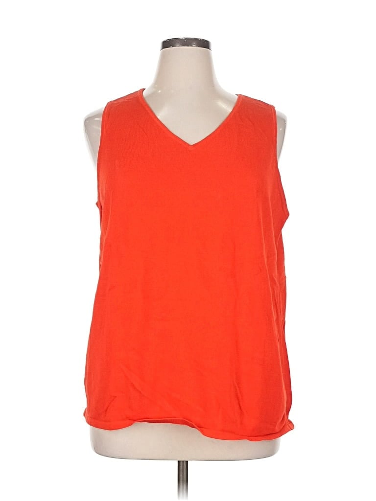 Pre-owned Chico's Sweater Vest In Orange