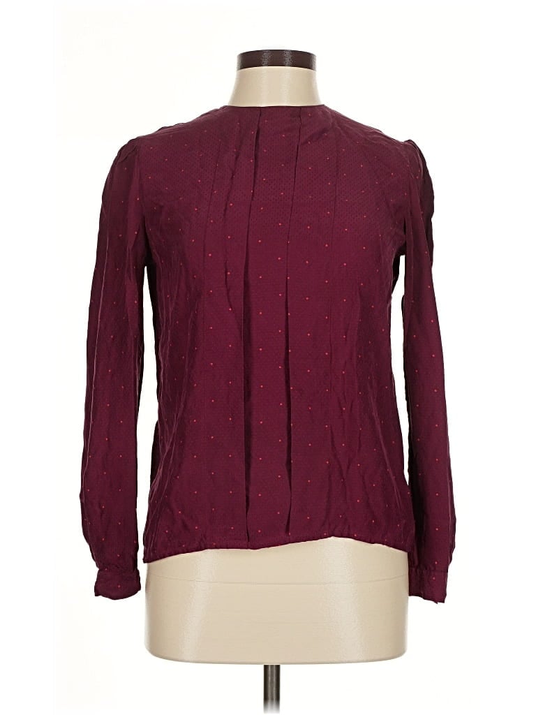 Pre-owned Christian Dior Sports Long Sleeve Blouse In Burgundy
