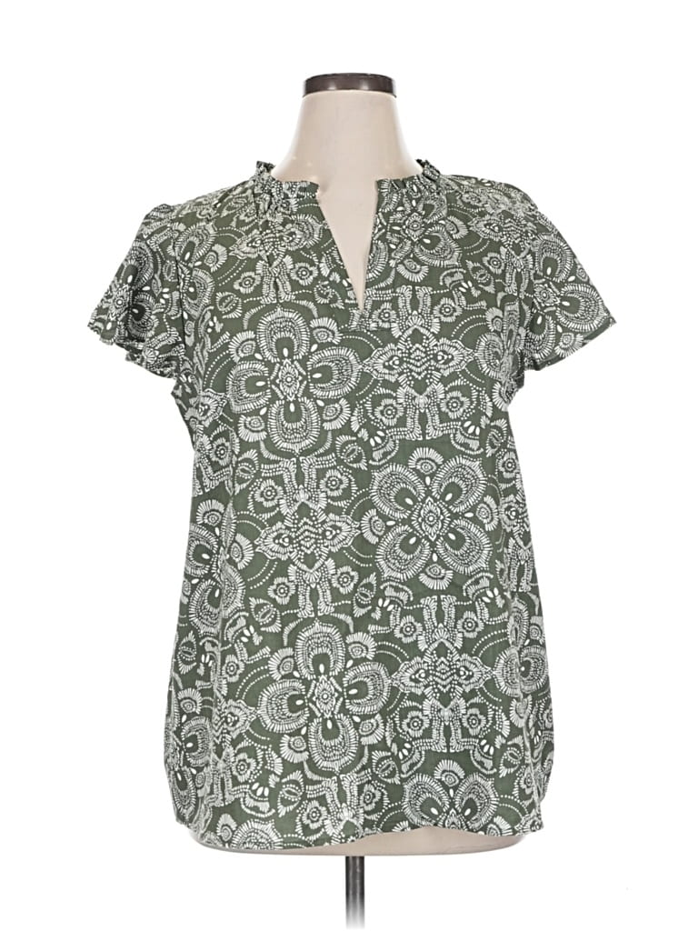 Lane Bryant Short Sleeve Blouse In Green