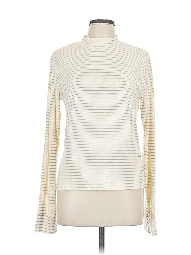 Pre-owned Thread & Supply Long Sleeve Turtleneck In White