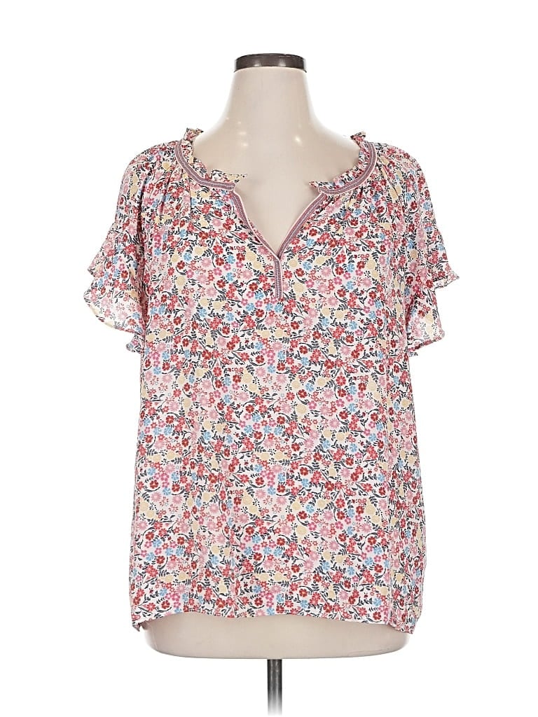 Pre-owned Max Studio Short Sleeve Blouse In Pink