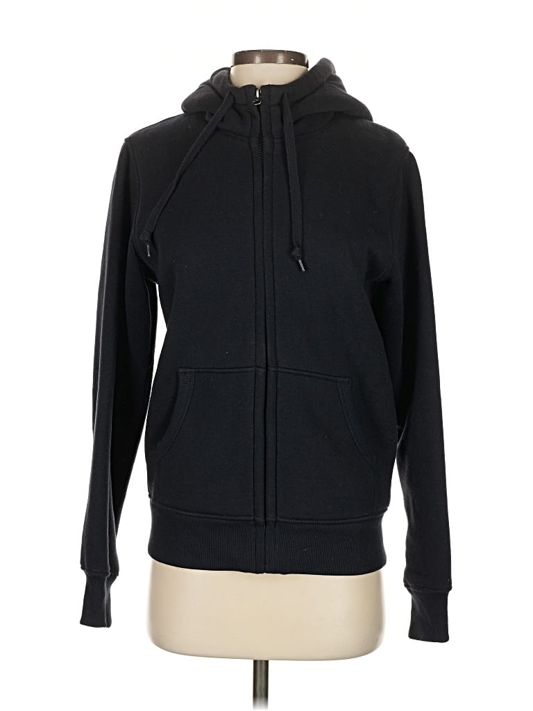 Pre-owned Uniqlo Zip Up Hoodie In Black