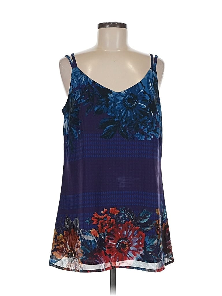 Pre-owned Cabi Sleeveless Top Blue Scoop Neck Tops