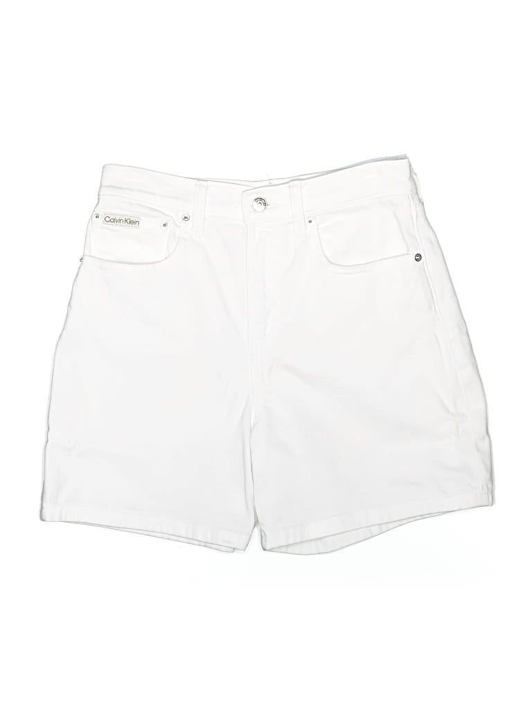 Pre-owned Calvin Klein Denim Shorts In White