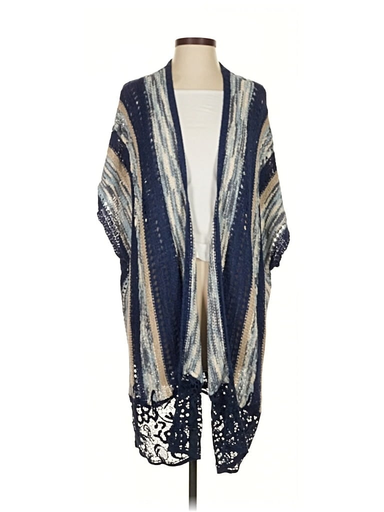 Pre-owned Chico's Poncho In Blue