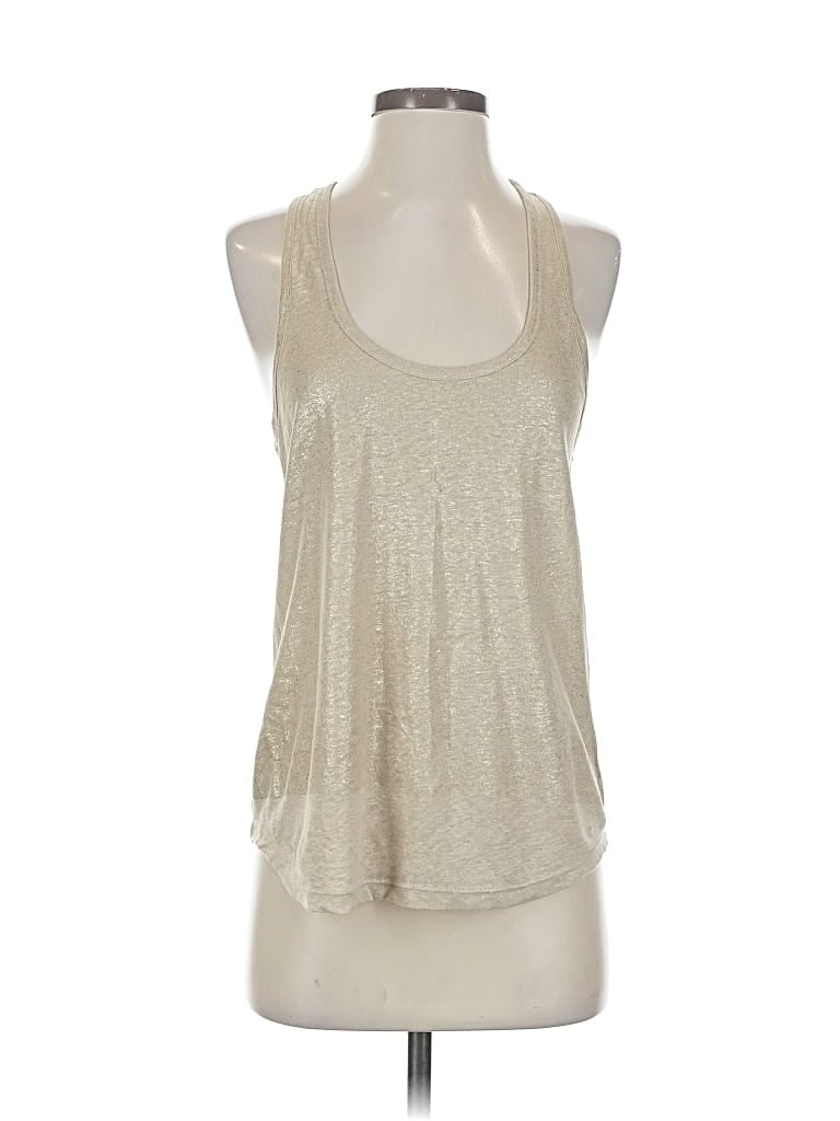 Pre-owned 7 For All Mankind Tank Top Silver Halter Neckline Tops