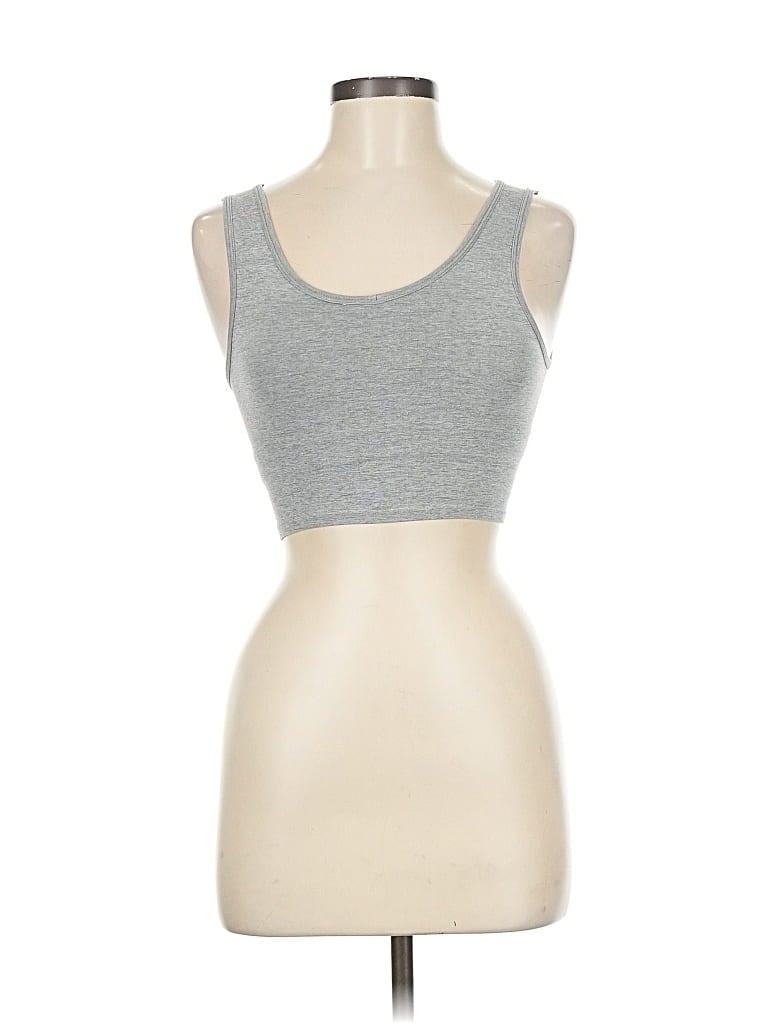 Pre-owned Yogalicious Tank Top Silver Strapless Neckline Tops