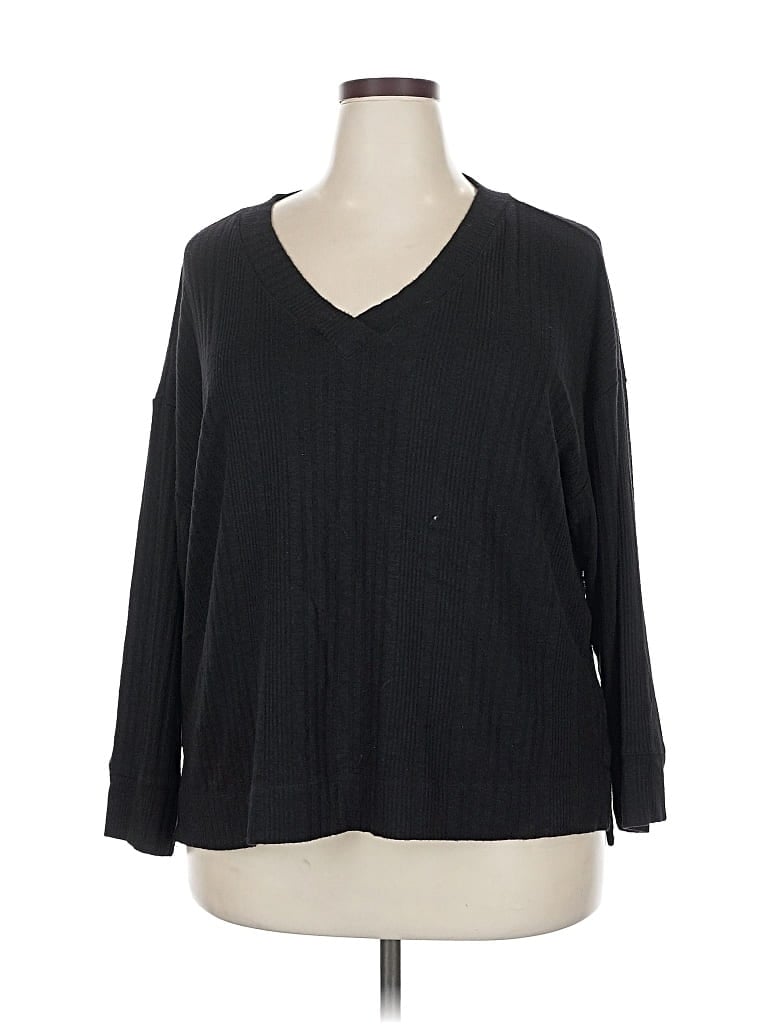 Pre-owned Andrew Marc 3/4 Sleeve T-shirt In Black