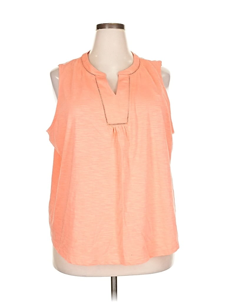 Pre-owned St. John's Bay Sleeveless Blouse In Orange