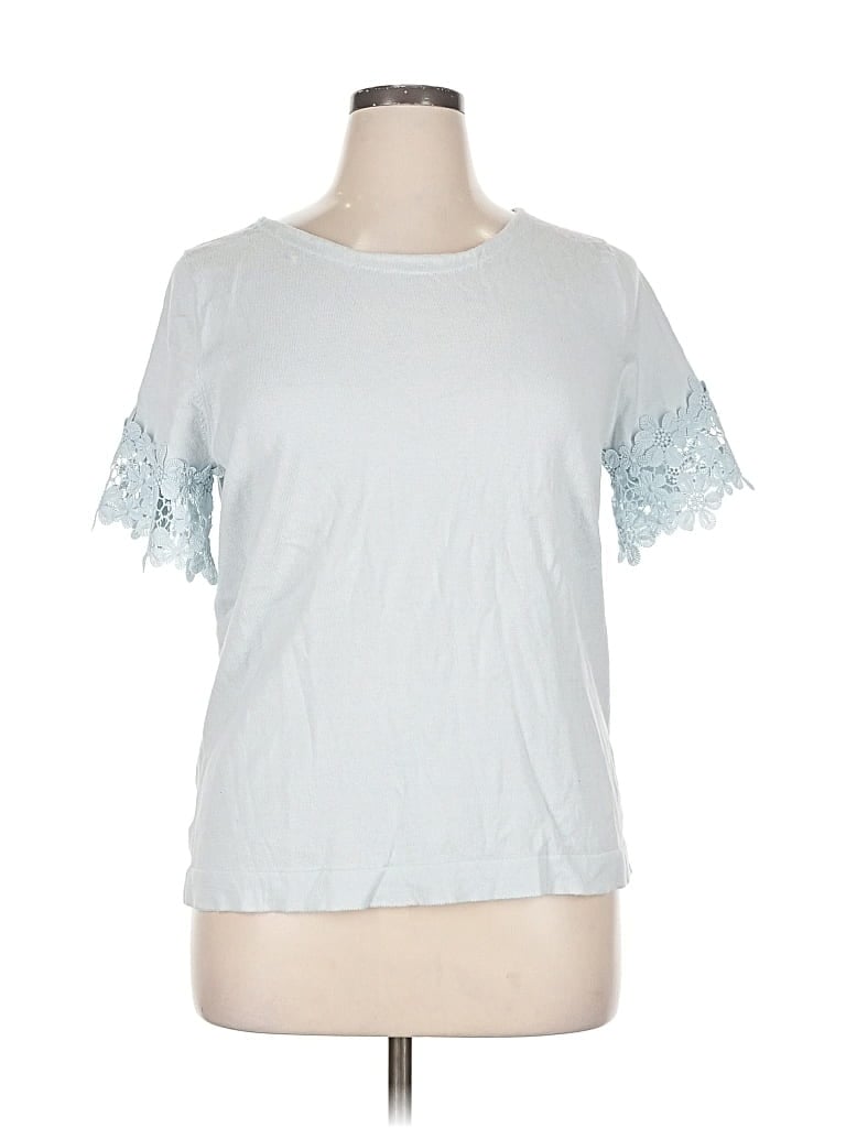 Pre-owned J.crew Factory Store Short Sleeve Top Blue Crew Neck Tops