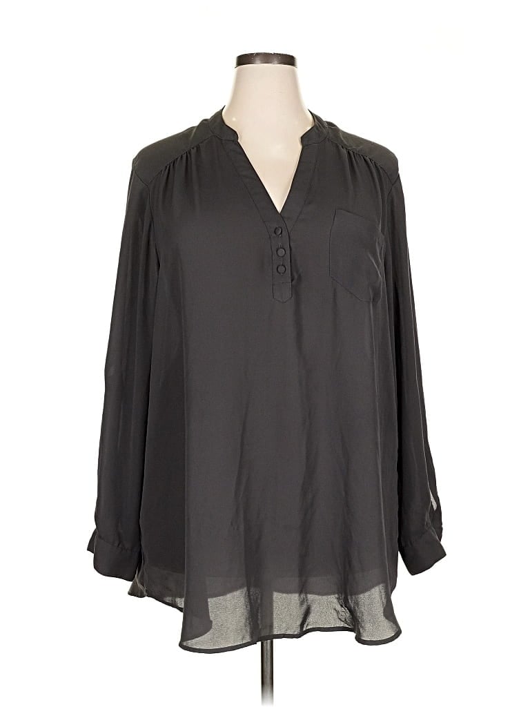 Pre-owned Torrid Long Sleeve Blouse In Gray