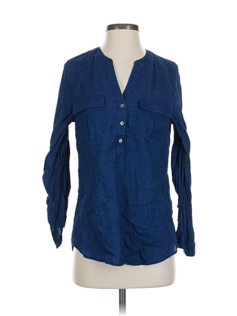 Pre-owned Joie Long Sleeve Blouse In Blue