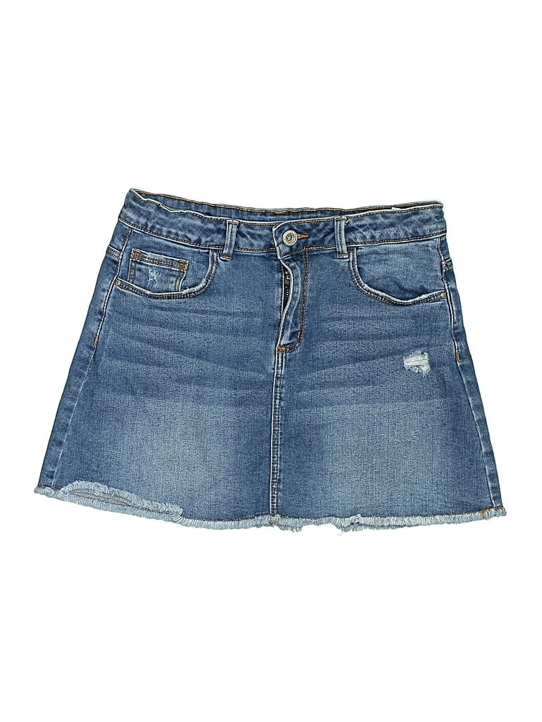 Pre-owned Zara Kids' Denim Skirt In Blue