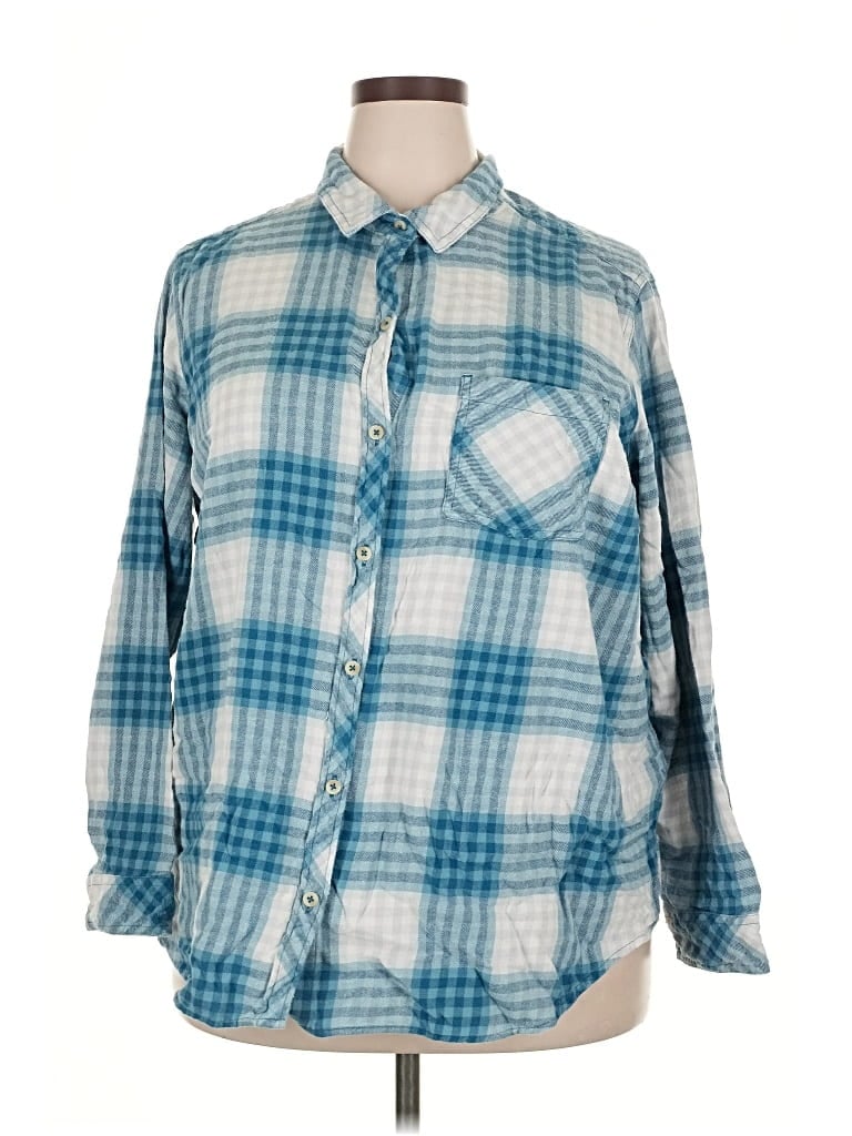 Pre-owned Sonoma Goods For Life Long Sleeve Button Down Shirt In Blue