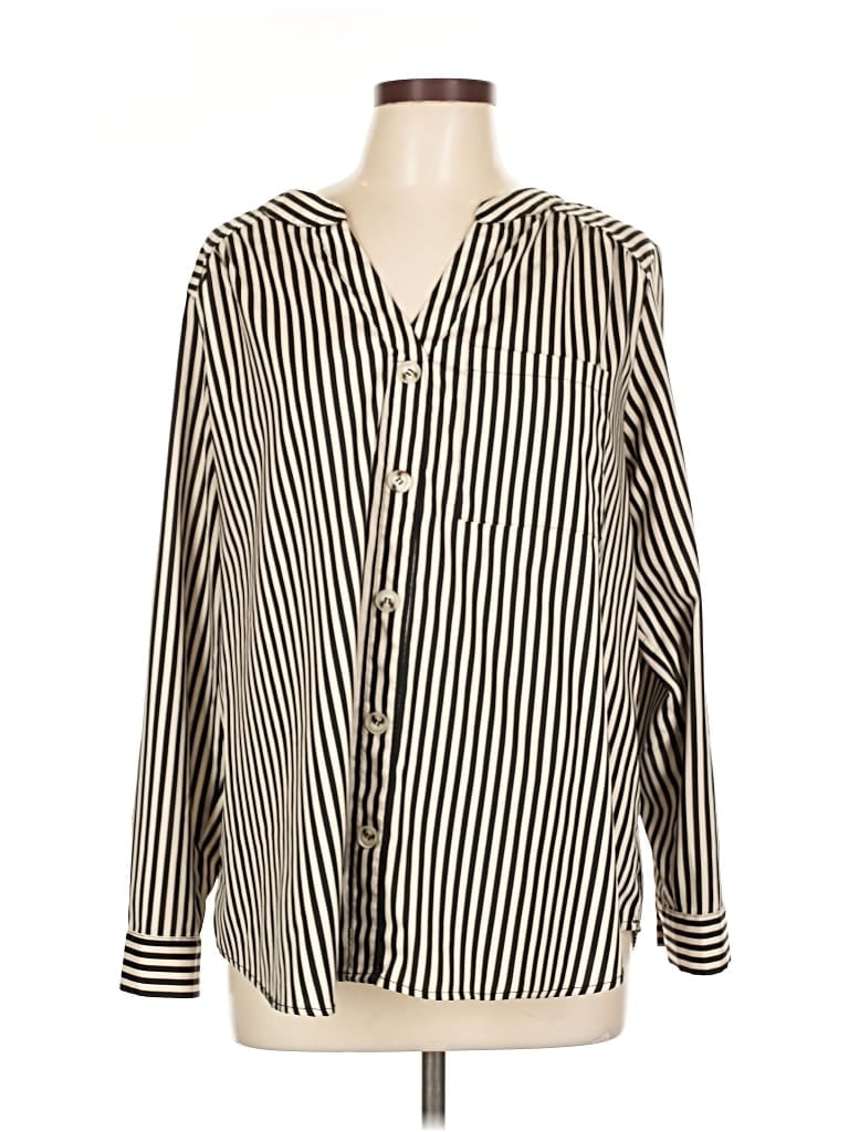 Pre-owned Bloomchic Long Sleeve Blouse In Brown