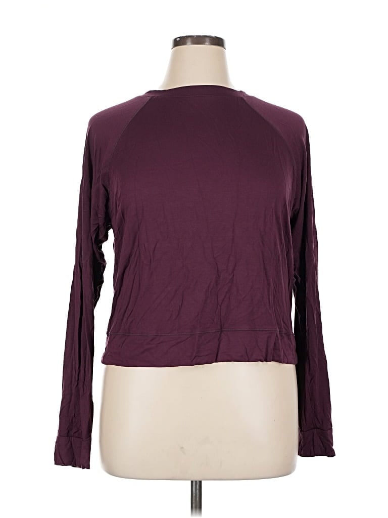 Pre-owned Lively 3/4 Sleeve T-shirt In Burgundy