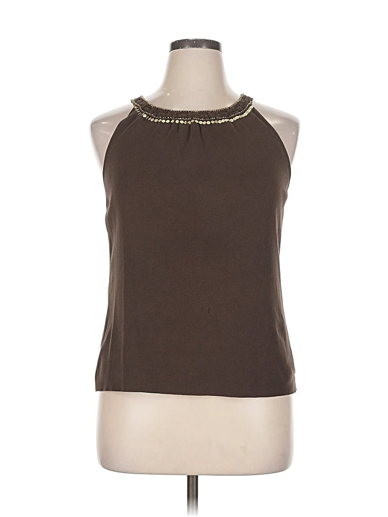 Pre-owned Ann Taylor Loft Tank Top Brown Halter Neckline Tops