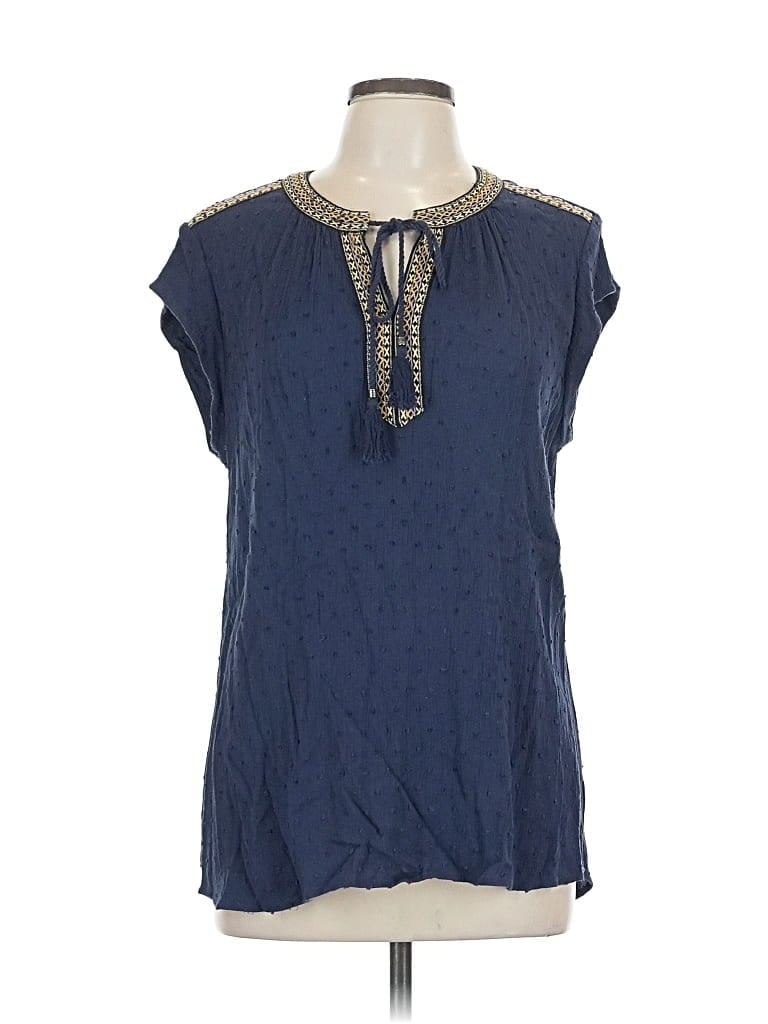 Pre-owned Dr2 Short Sleeve Blouse In Blue
