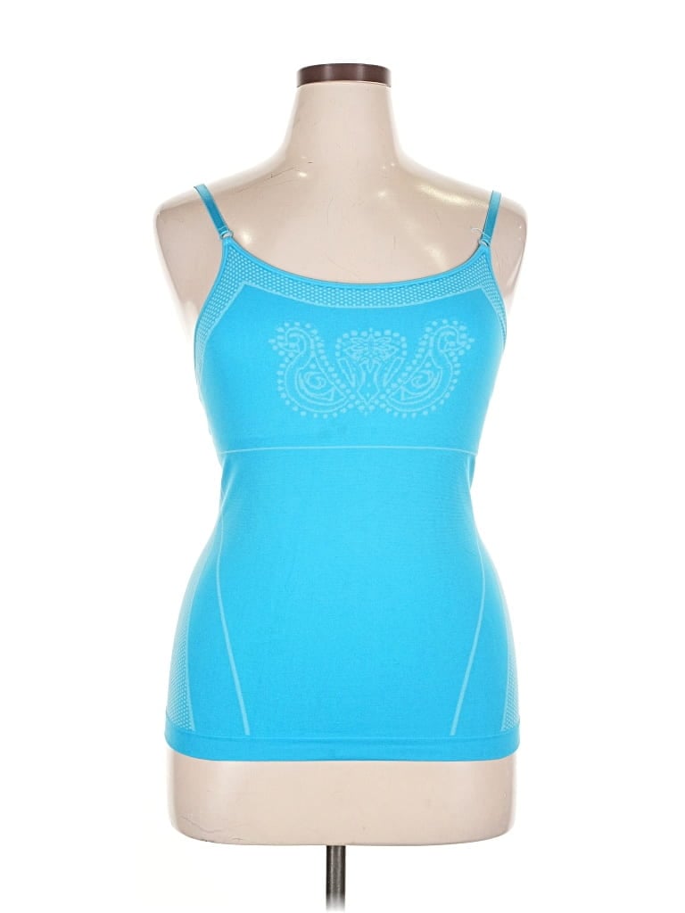 Pre-owned Jockey Tank Top Blue Strapless Neckline Tops