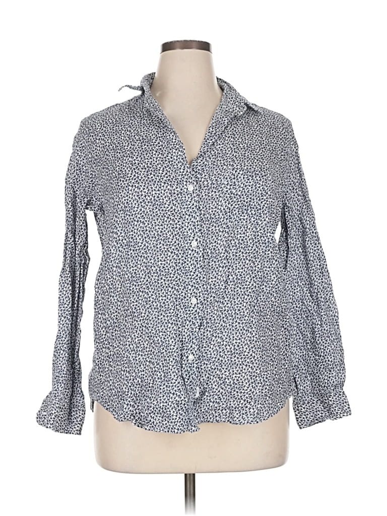 Pre-owned Grayson Long Sleeve Button Down Shirt In Blue