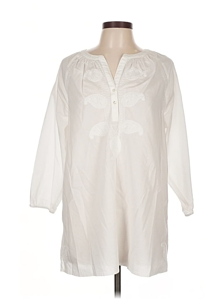 Purejill 3/4 Sleeve Blouse In White