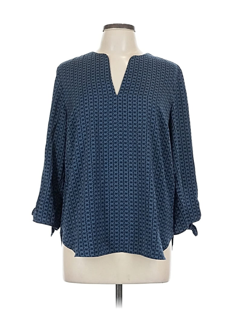 Pre-owned Michael Michael Kors 3/4 Sleeve Blouse In Blue
