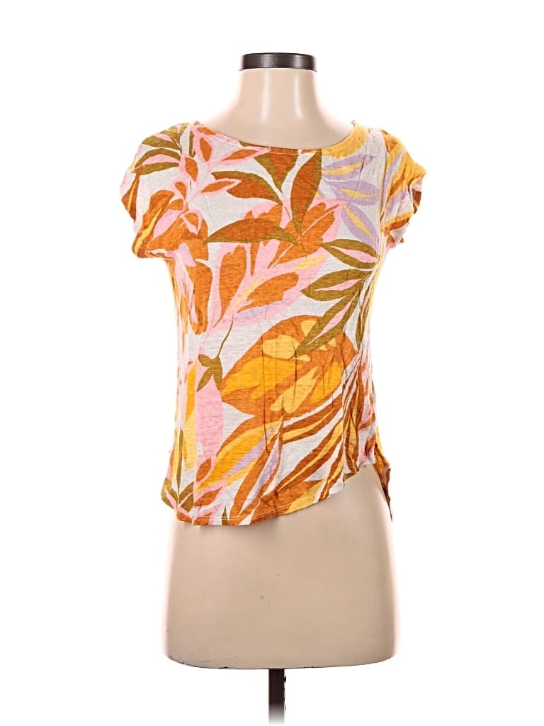 Pre-owned C&c California Short Sleeve Blouse In Orange