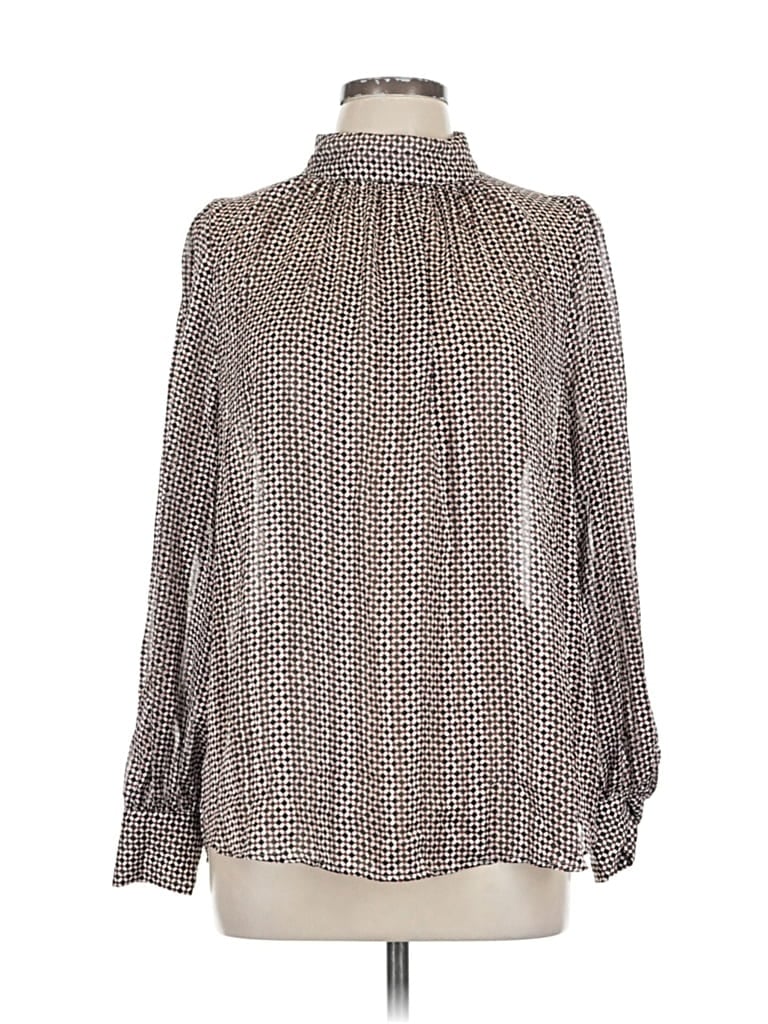 Pre-owned H&m Long Sleeve Blouse In Brown
