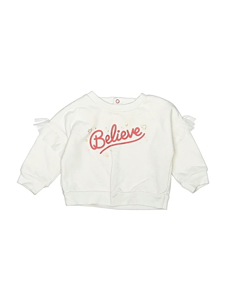 Pre-owned Cat & Jack Babies' Sweatshirt In White