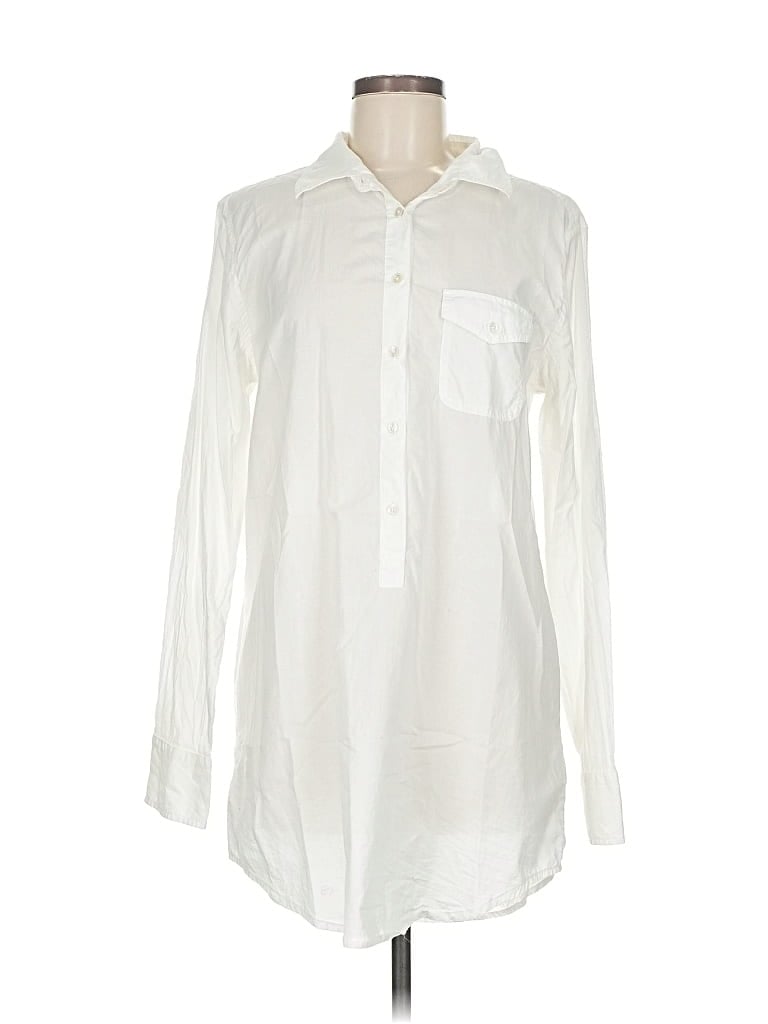 Pre-owned J.crew Factory Store Long Sleeve Button Down Shirt In White