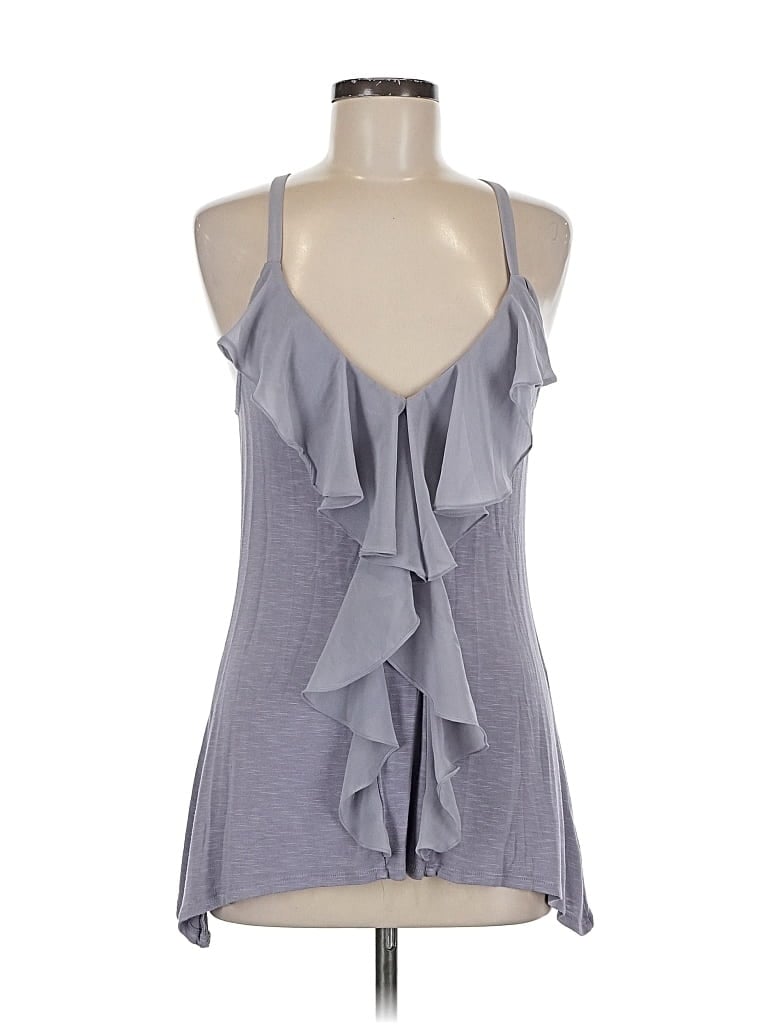 Pre-owned One September Tank Top Gray Halter Neckline Tops