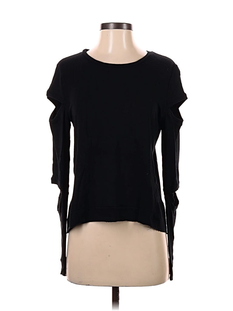 Pre-owned Generation Love 3/4 Sleeve Top Black Cold Shoulder Neckline Tops