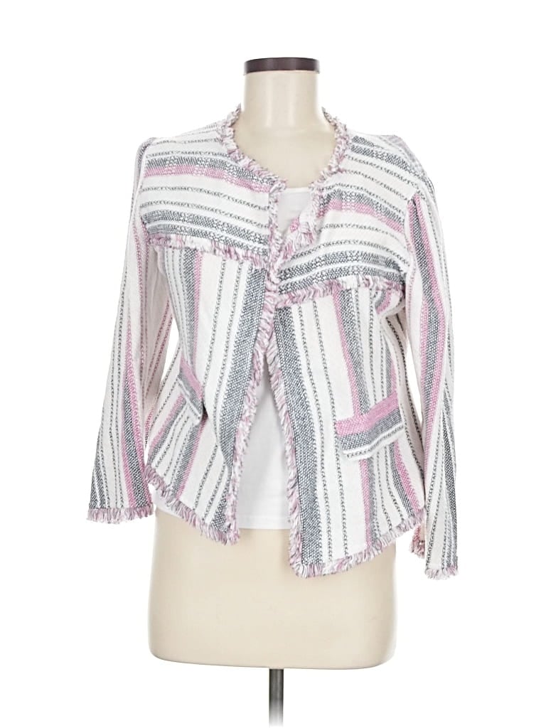 Pre-owned Nic + Zoe Cardigan Sweater In White