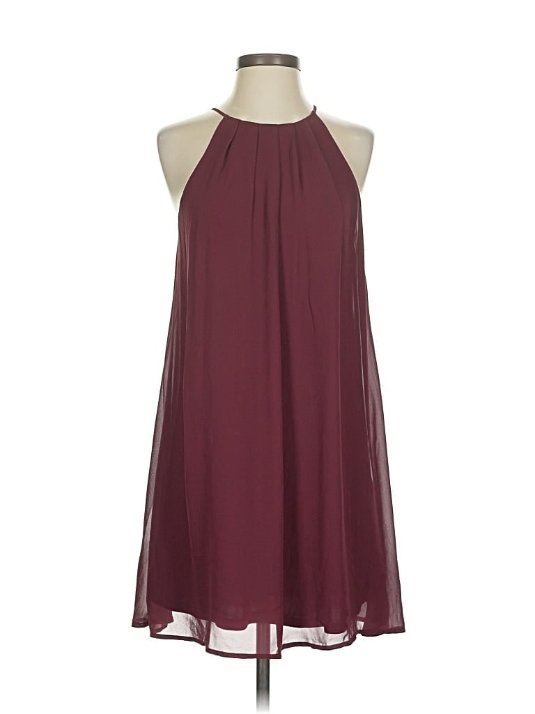 Pre-owned Lush Cocktail Dress In Burgundy