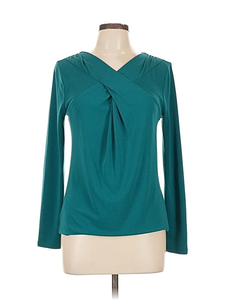 Pre-owned Ann Taylor Long Sleeve Blouse In Blue