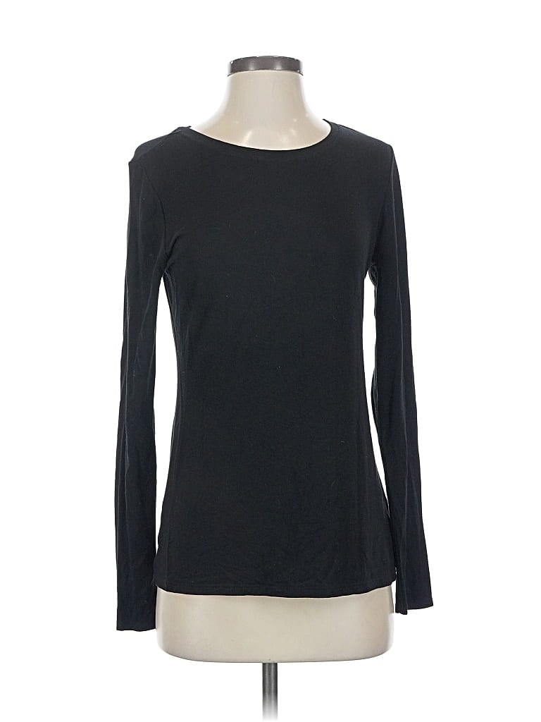 Pre-owned Adrienne Vittadini Long Sleeve T-shirt In Black