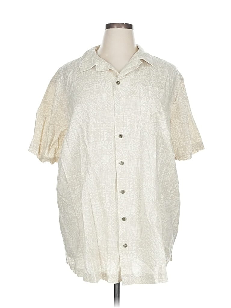 Pre-owned George Short Sleeve Button Down Shirt In White
