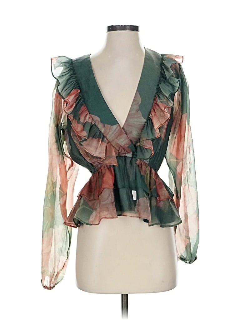 Pre-owned Hutch 3/4 Sleeve Blouse In Green