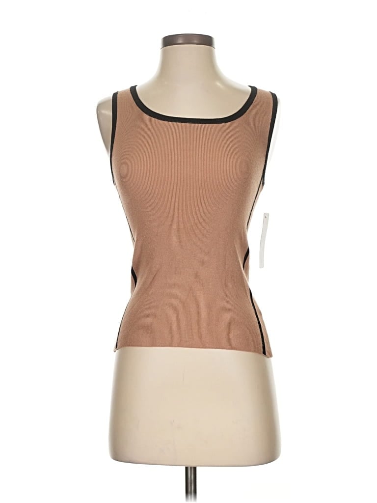 Assorted Brands Sleeveless Top Brown Strapless Neckline Tops In Brown