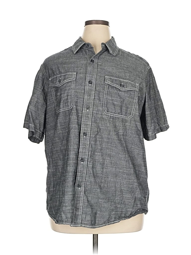 Pre-owned Woolrich Short Sleeve Button Down Shirt In Gray