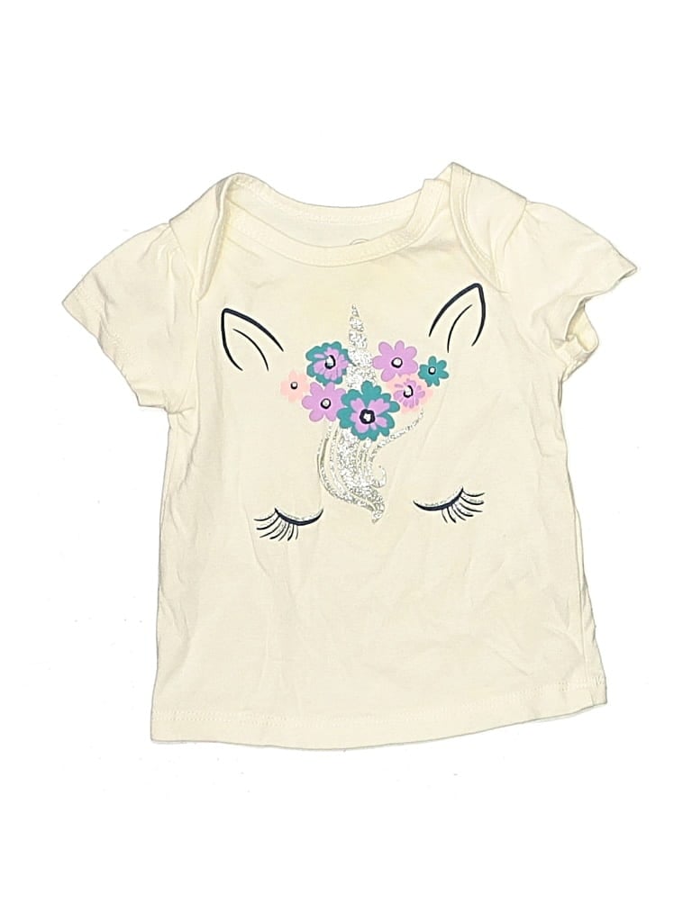 Pre-owned Wonder Nation Babies' Short Sleeve T-shirt In White