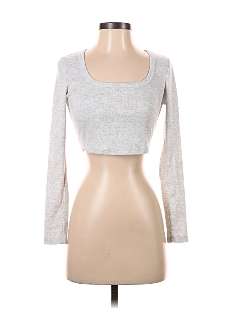 Pre-owned Unbranded 3/4 Sleeve T-shirt In Silver